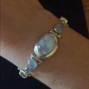 Adjustable Silver Moonstone Bracelet Vintage